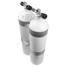   Double tank 2 x 12L, 171mm, 232 ba, Eurocyl, concave (flat bottom), 60 mm SS tank bands, manifold