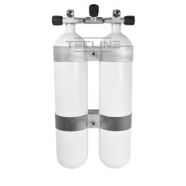   Double tank 2 x 7L, 140 mm, 232 bar, Eurocylinder, 60 mm tank bands, manifold, rubber knobs