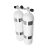 Double tank 2 x 12L, 171mm, 232 bar, Eurocylinder, 60 mm SS tank bands, manifold, rubber knobs