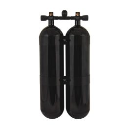  Double tank 2 x 12L, 171mm, 232 bar, Eurocylinder, 60 mm SS tank bands, manifold - Military Line
