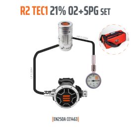   Tecline Regulator  R2 TEC1 21% O2 G5/8 with SPG, stage set - EN250A