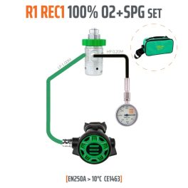   Tecline Regulator R1 REC1 100% O2 M26x2 with SPG, stage set - EN250A > 10°C