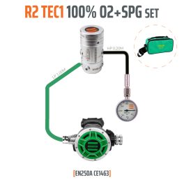   Tecline Regulator R2 TEC1 100% O2 M26x2 with SPG, stage set - EN250A
