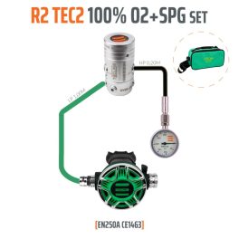   Tecline Regulator R2 TEC2 100% O2 M26x2 with SPG, stage set - EN250A