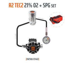  Tecline Regulator R2 TEC2 21% O2 G5/8 with SPG, stage set - EN250A
