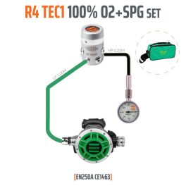   Tecline Regulator R4 TEC1 100% O2 M26x2 with SPG, stage set - EN250A