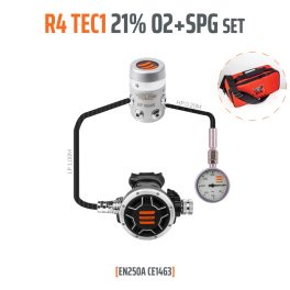   Tecline Regulator R4 TEC1 21% O2 G5/8 with SPG,  stage set - EN250A