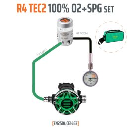   Tecline Regulator R4 TEC2 100% O2 M26x2 with SPG, stage set - EN250A